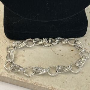 Bella Luce 8.48CTW White Diamond Simulant Rhodium over Silver Tennis Bracelet